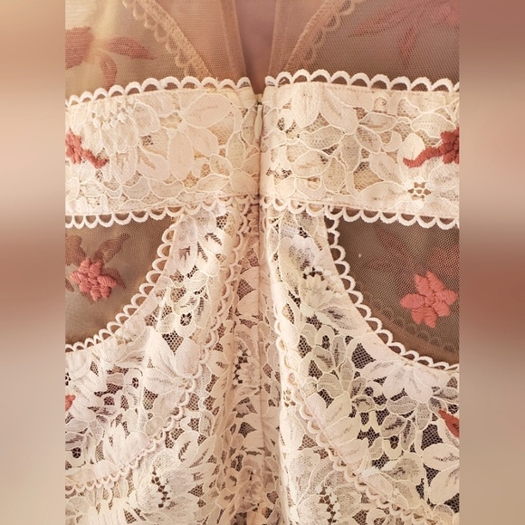 For Love and Lemons Matador tulle lace floral mini dress sexy cocktail event L - Picture 10 of 12